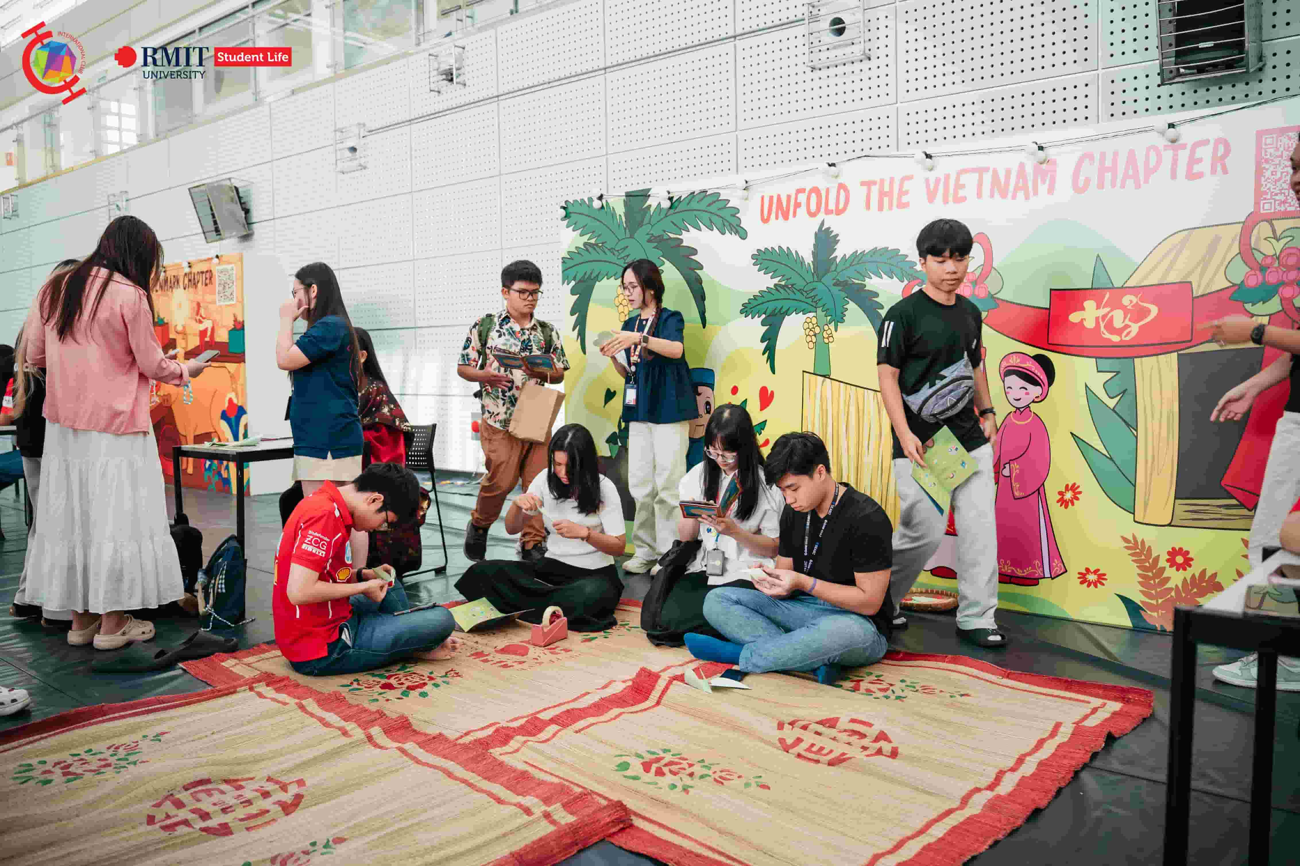 Students stepped into a traditional wedding setting and tried preparing betel leaves themselves. 