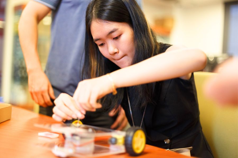 student-working-on-a-model