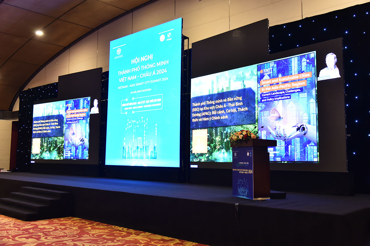 Event stage with big screen