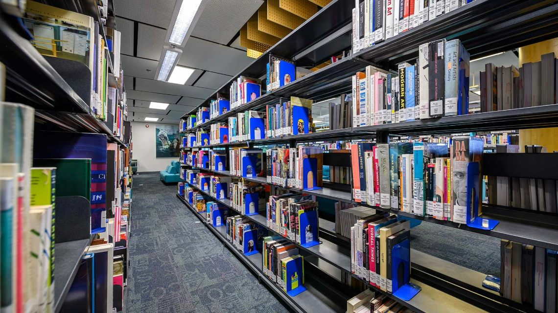 Library stacks at the RMIT Hanoi campus. 