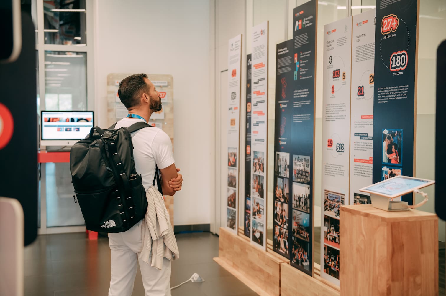 The exhibition showcased the diverse social impact initiatives at RMIT Vietnam.