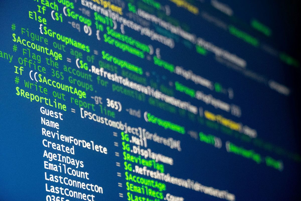 codes on a computer screen