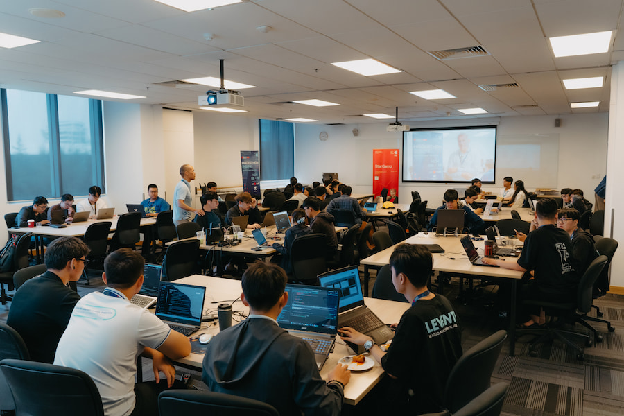 Participants during the hackathon at RMIT’s Saigon South campus