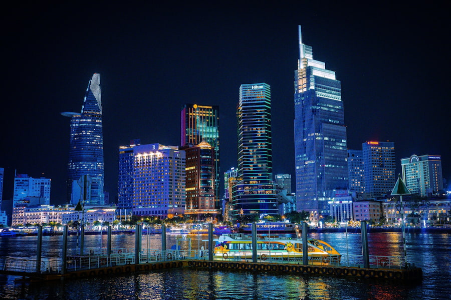 Ho Chi Minh City skyline at night