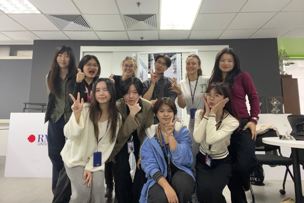 Iris and Vera with their Design classmates