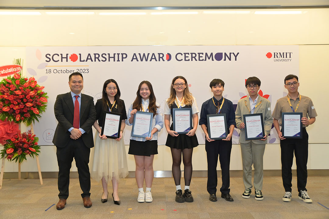 Vice-Chancellor’s Scholars at RMIT Vietnam’s Saigon South campus in 2023