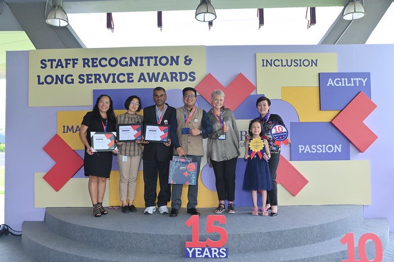 Awardees from the School of Communication & Design with Professor Julia Gaimster, Dean of School.