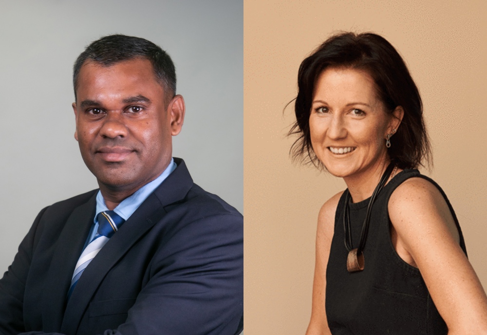 Associate Professor Rajkishore Nayak (left) and Ms Corinna Joyce (right) from the Fashion Enterprise program at RMIT University Vietnam