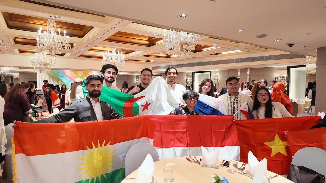 Truc (far right) with fellow delegates. (Image: Voice For Rights International)