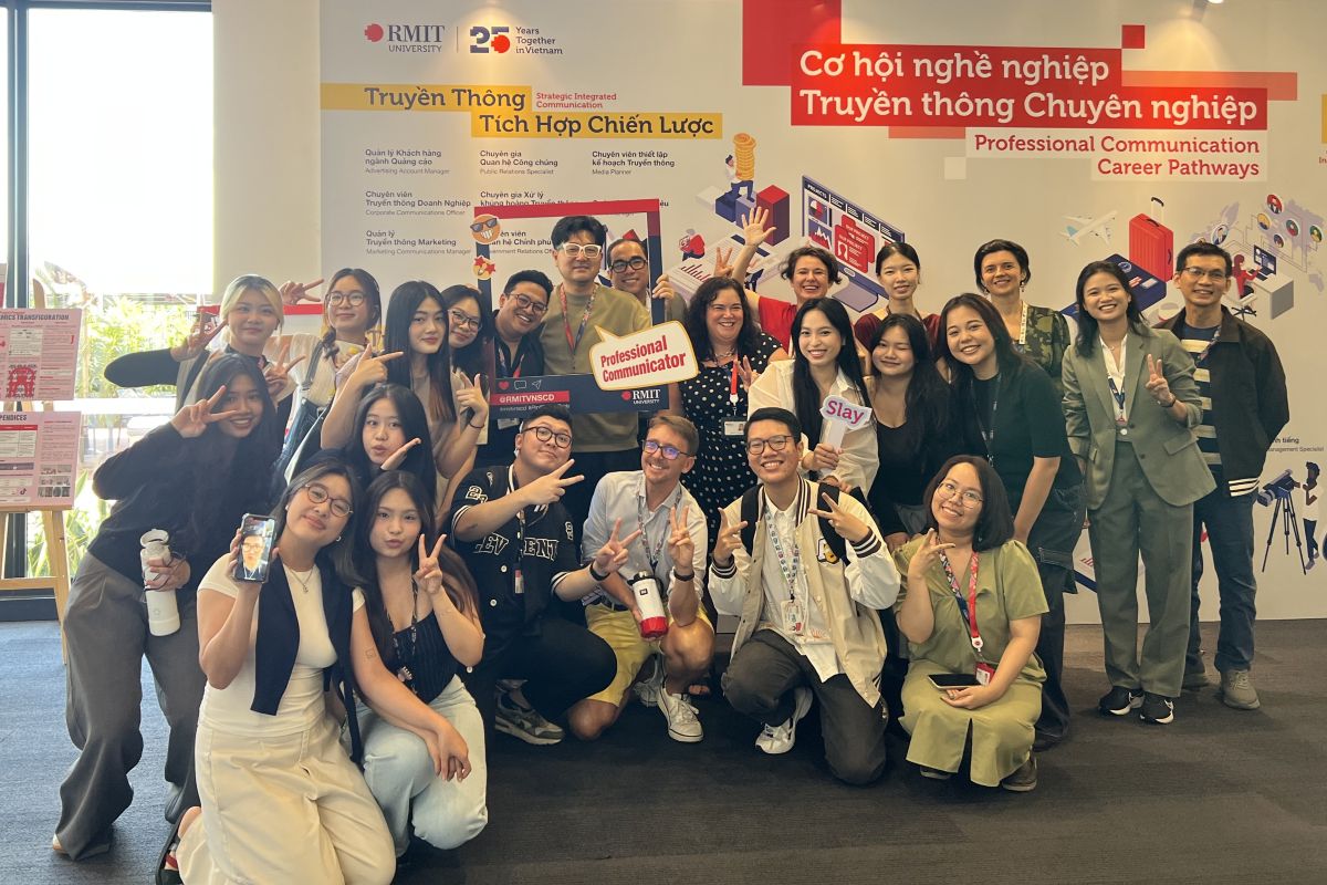 Academics and students from RMIT Vietnam’s Professional Communication program at a past event. (Photo: RMIT)