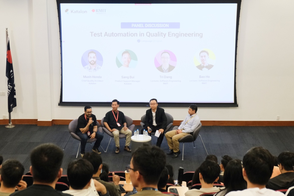 A seminar with a panel discussion