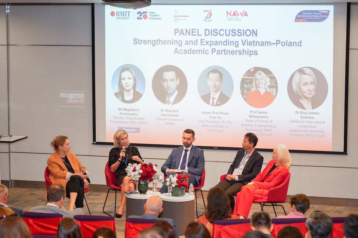Panelists at the Vietnam–Poland Higher Education Forum discussed opportunities and challenges in advancing international education.  