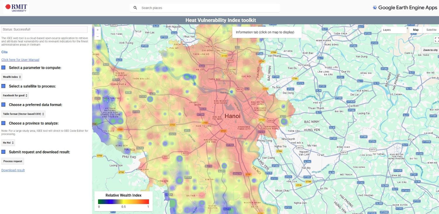 Screenshot of the heat map