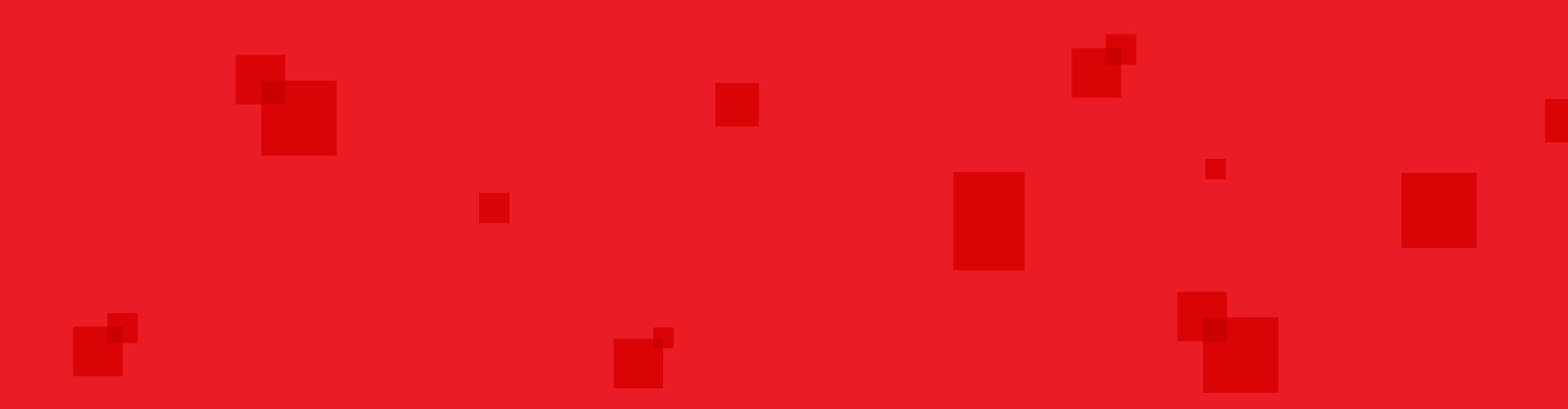 Red background with various shades and sizes of overlapping squares scattered across the image.