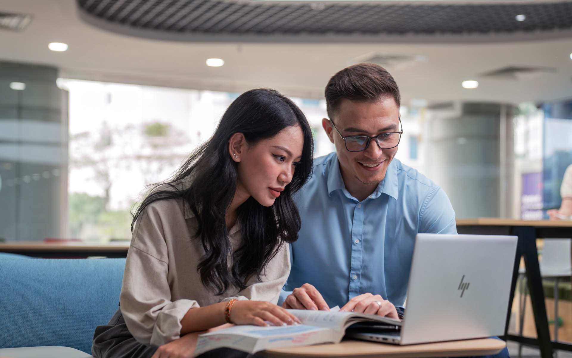 People looking at the desktop