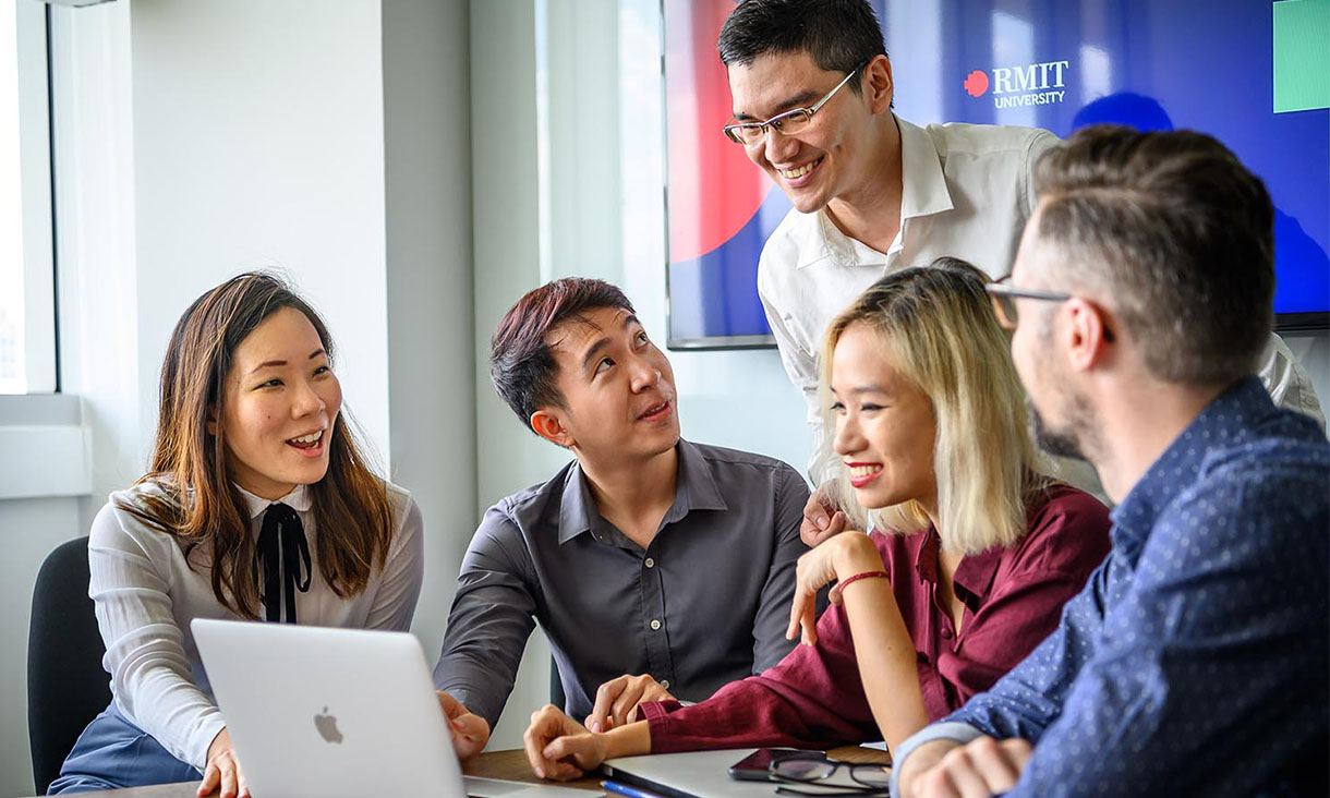 Postgraduate group in class room
