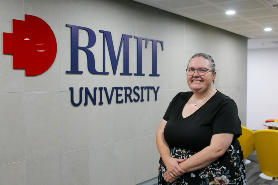 Photo of Dr Katrina Phillips at RMIT office