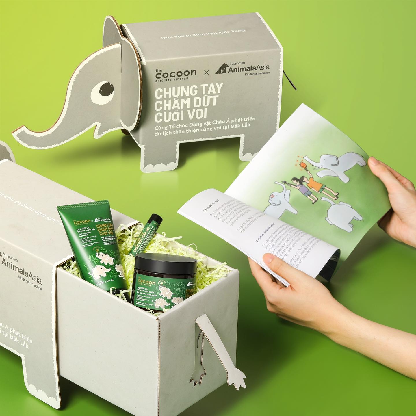 Cocoon product package for elephant protection campaign