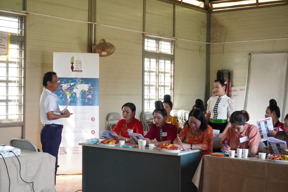 Coffee workers attending a workplace safety awareness session