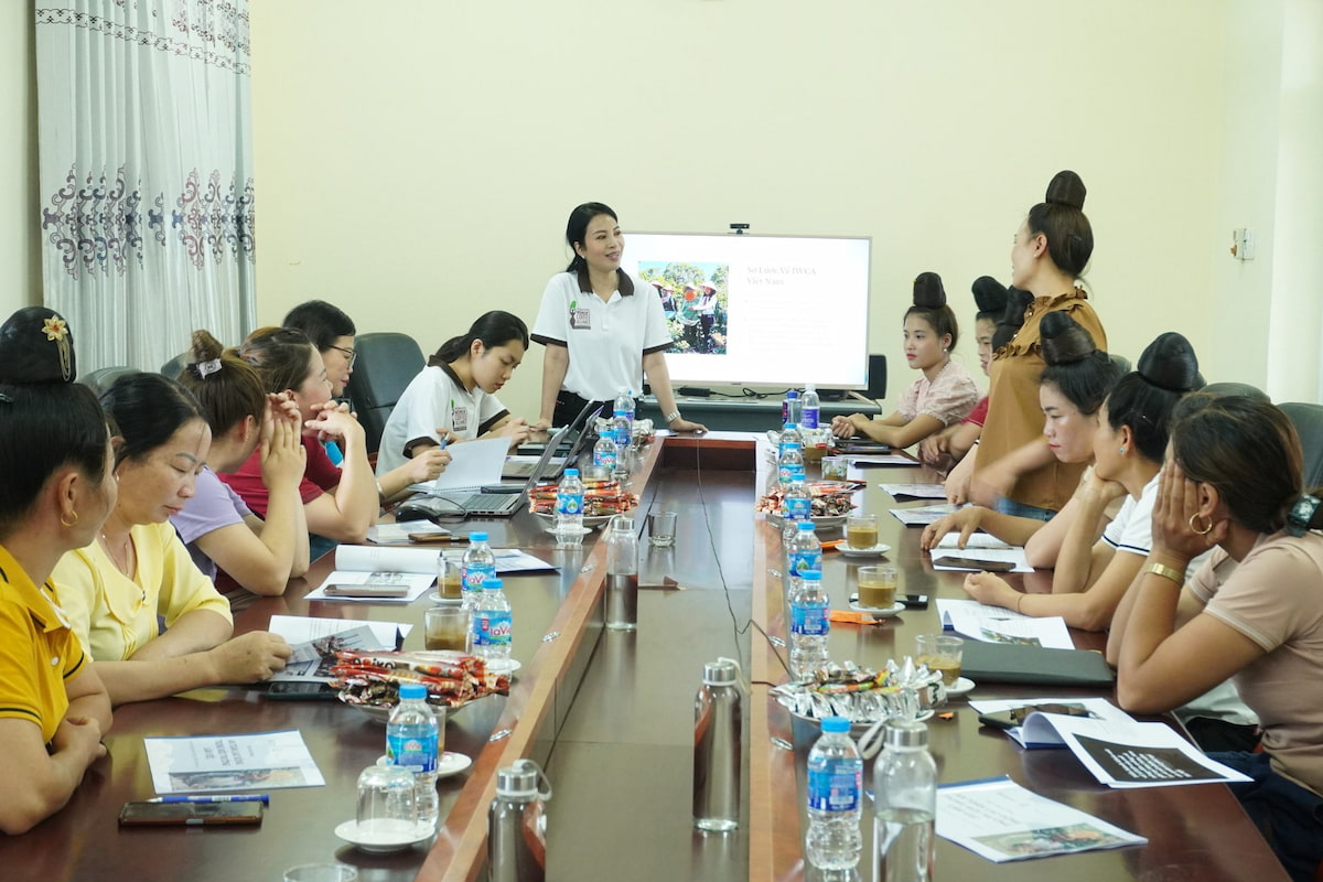 Coffee workers learning about workplace safety in a training room