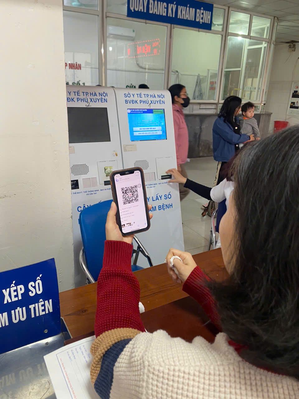 Automated kiosk in a hospital in Hanoi