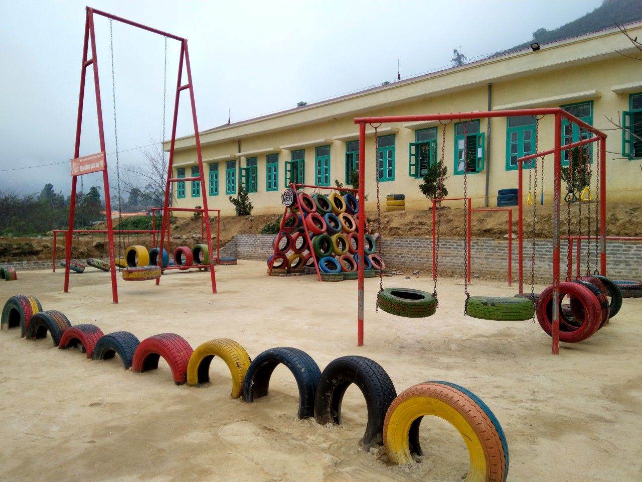 Wheel of Dreams playground at a rural school