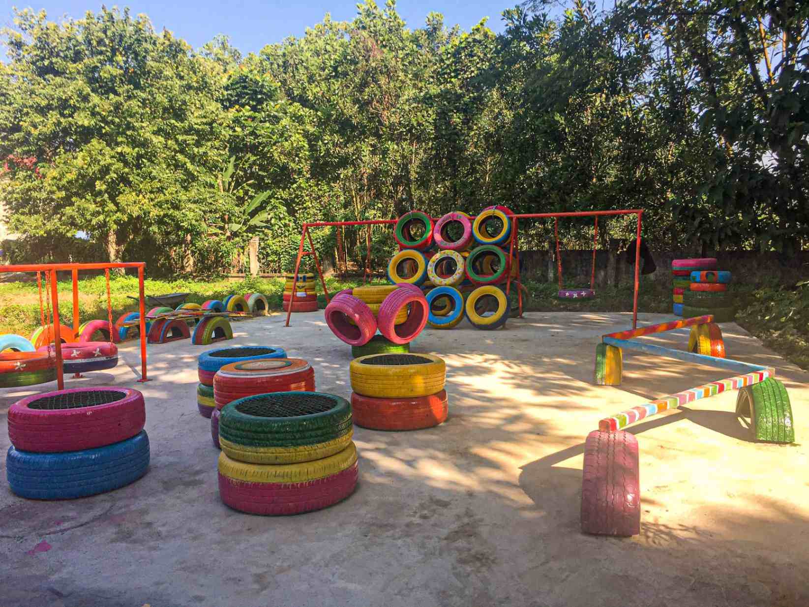 Wheel of Dreams playground made from recycled tyres