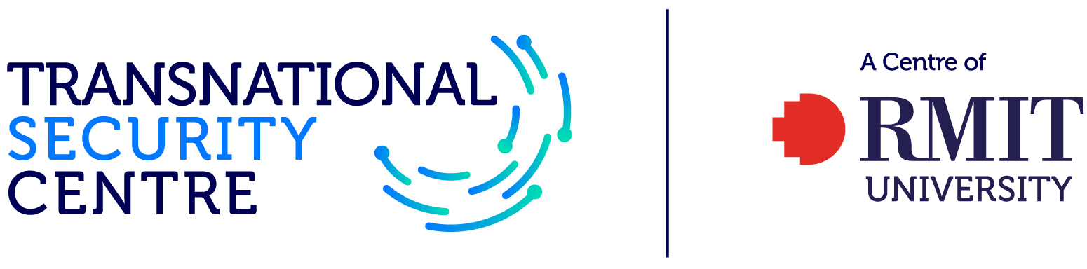 transnational security centre logo next to rmit university logo