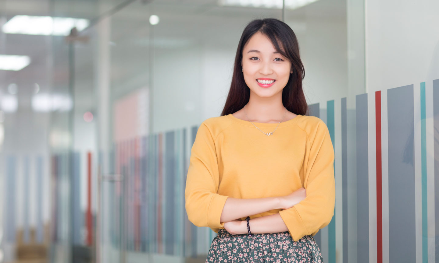 Student in University foyer