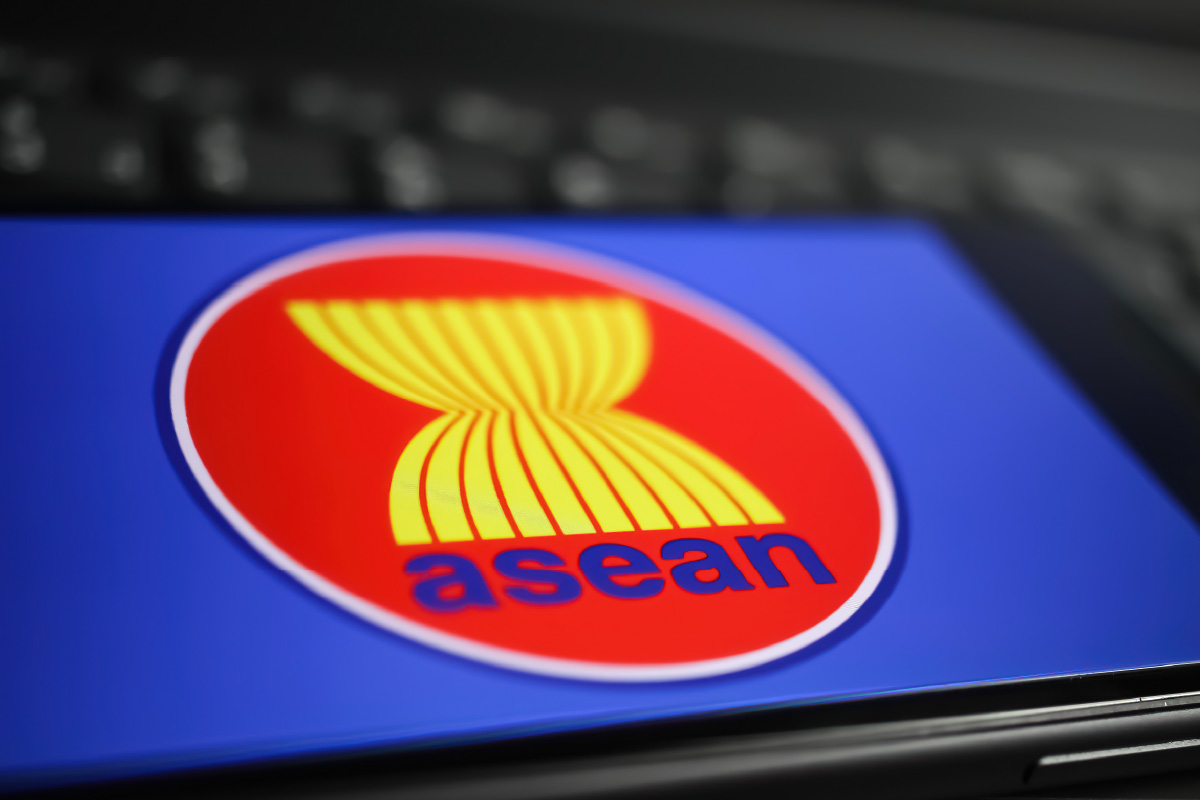 ASEAN logo on a screen