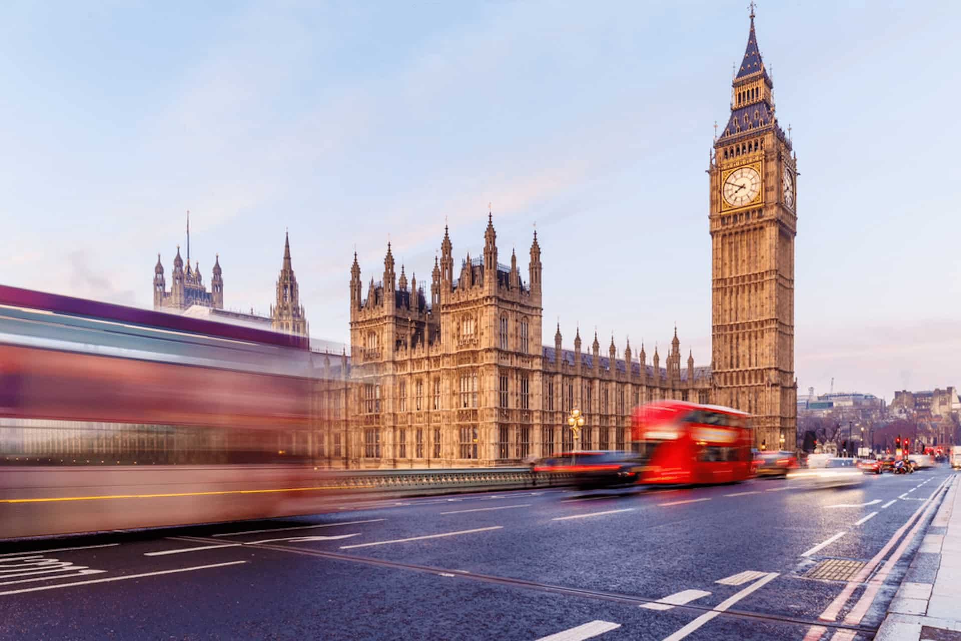 Big Ben streetscape in London