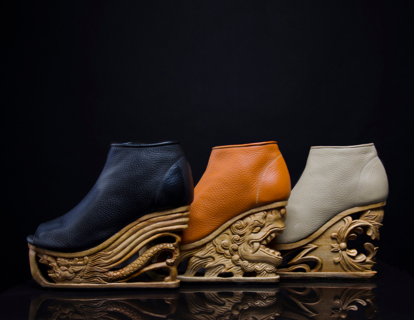 "Dragon shoes" created by artisans who once carved pagodas.