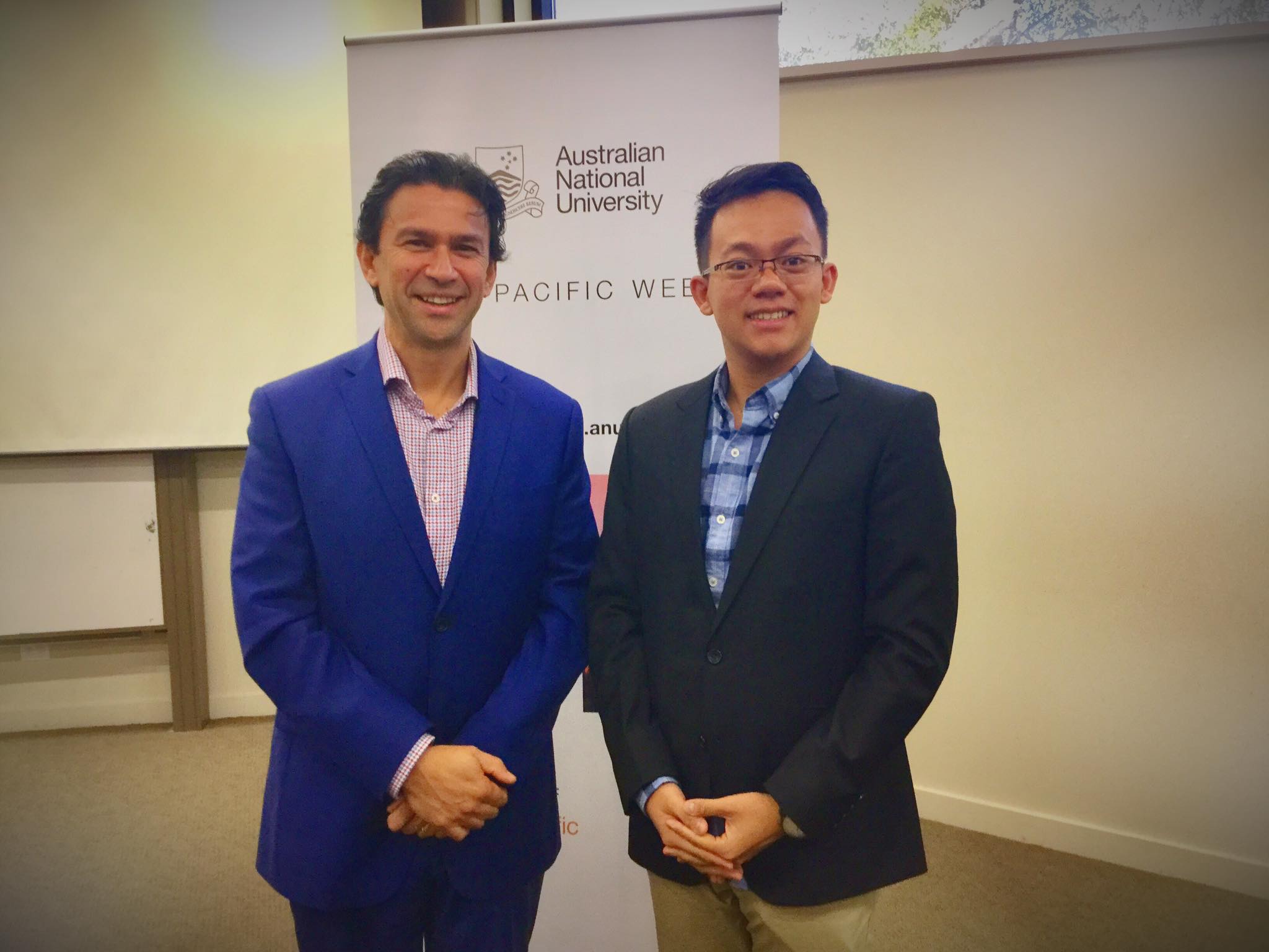 Le Tu Trinh Quy is pictured alongside Professor Michael Wesley, Dean of the College of Asia and the Pacific, Australian National University, at the opening ceremony of Asia-Pacific Week 2017.