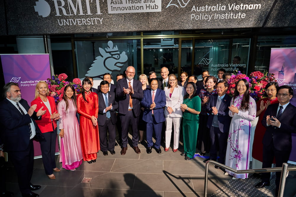 Thủ tướng Phạm Minh Chính dự lễ khánh thành trụ sở Viện Chính sách Australia-Việt Nam (AVPI), tọa lạc tại RMIT Melbourne. (Hình: AVPI)