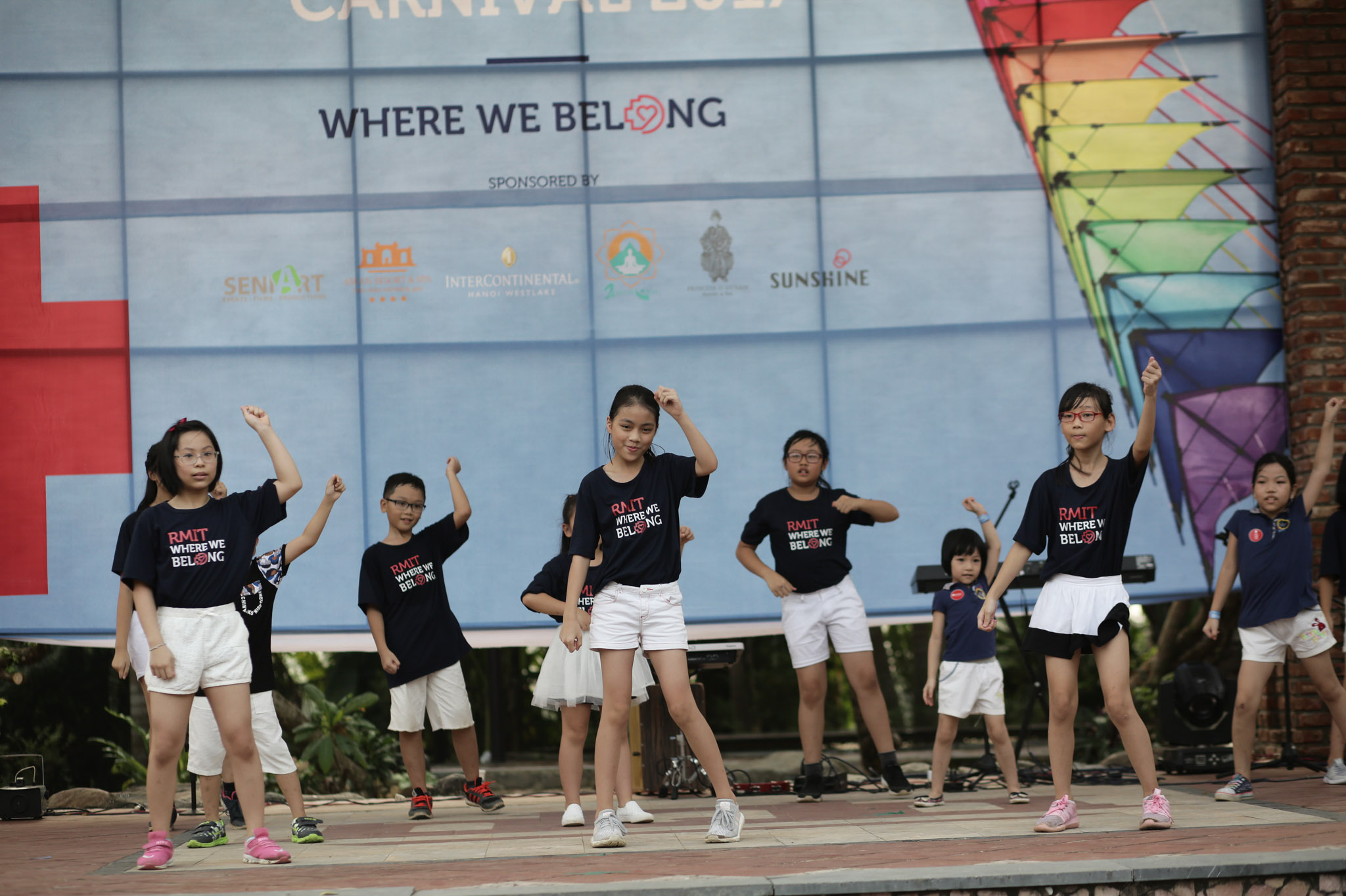 Sons and daughters of staff bring the crowd to their feet with a dance routine. 