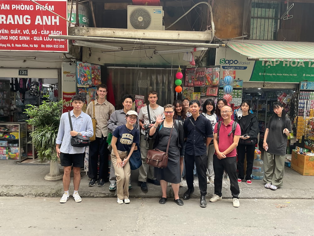The Extending Heritage group on a field trip in the centre of Hanoi