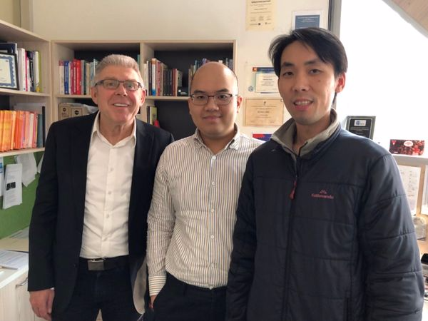 Professor Karlheinz Kautz (left), Dr Duy Dang-Pham (centre) and Dr Siddhi Pittayachawan (right) worked with an industry partner to develop a research project exploring social relations and their effect on information security.