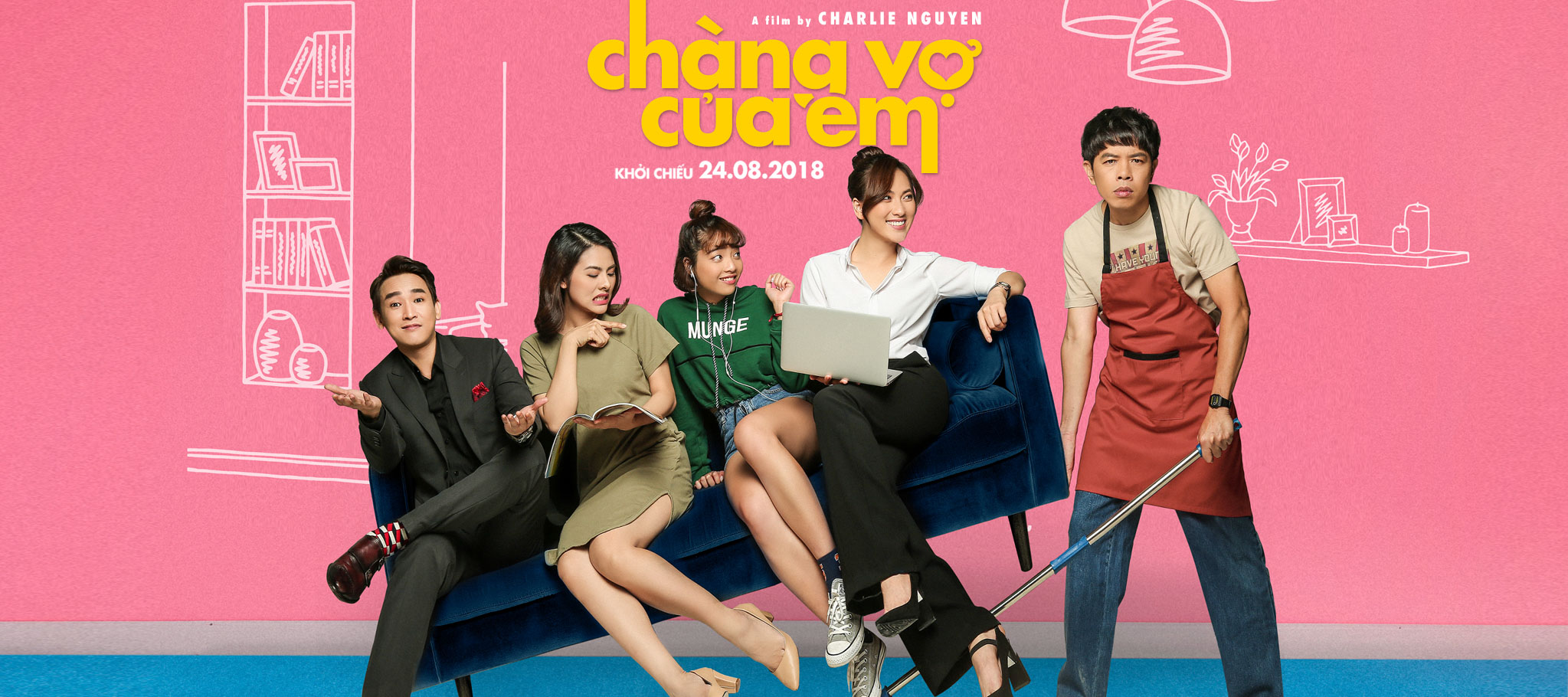 The promotional poster for Chàng vợ của em.