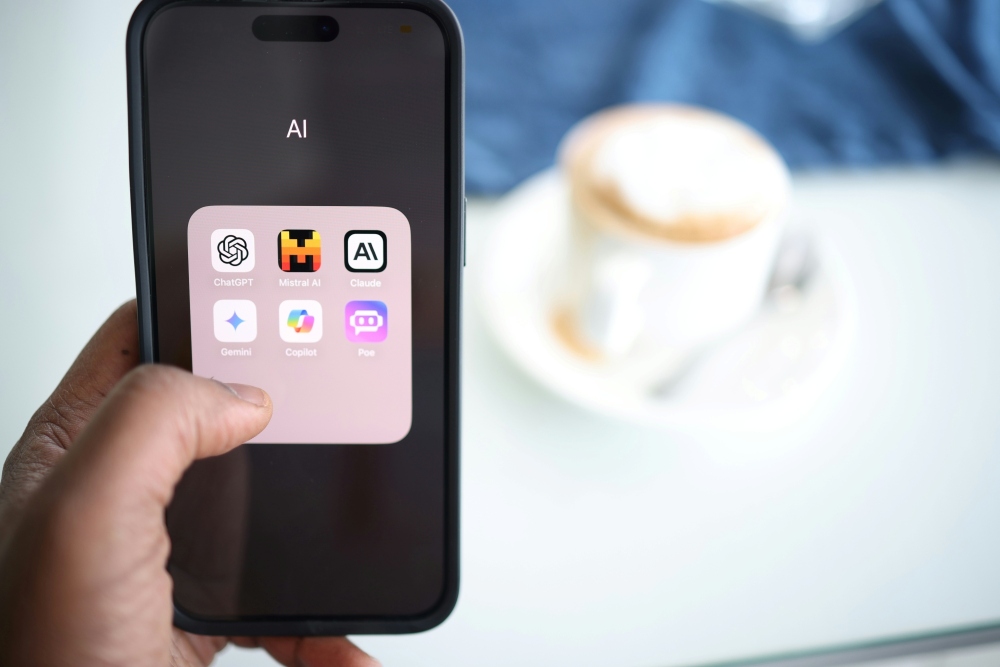 Generative AI apps on a smartphone screen