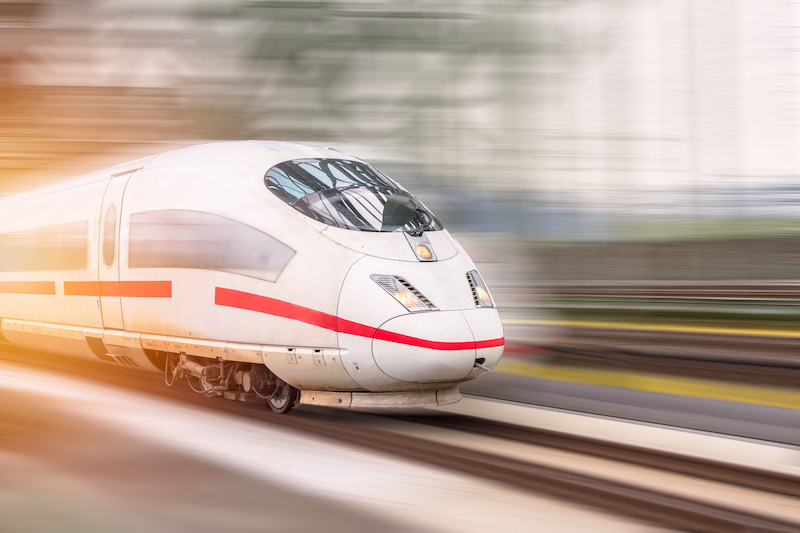 A high speed train travelling