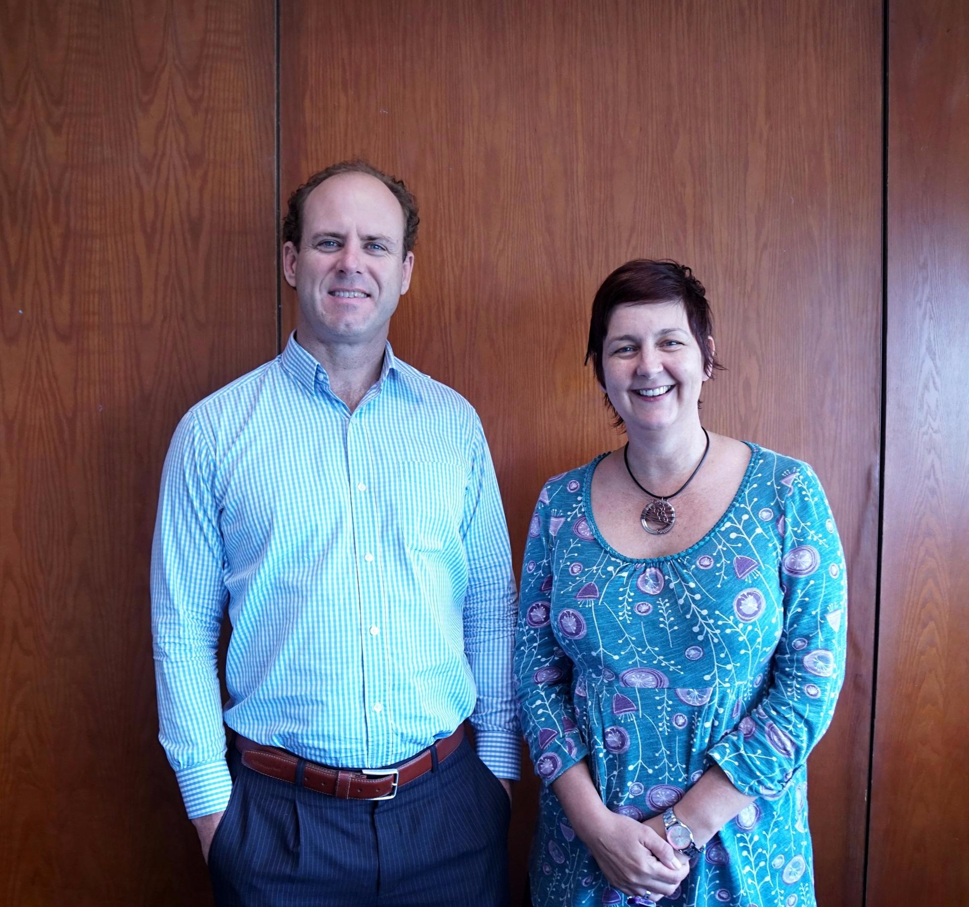 Ronnie Hill (right), Head of Department - New Initiatives, manages the training program for Da Nang City leaders, and Jake Heinrich (left) is Head of RMIT Vietnam's School of Languages & English. 