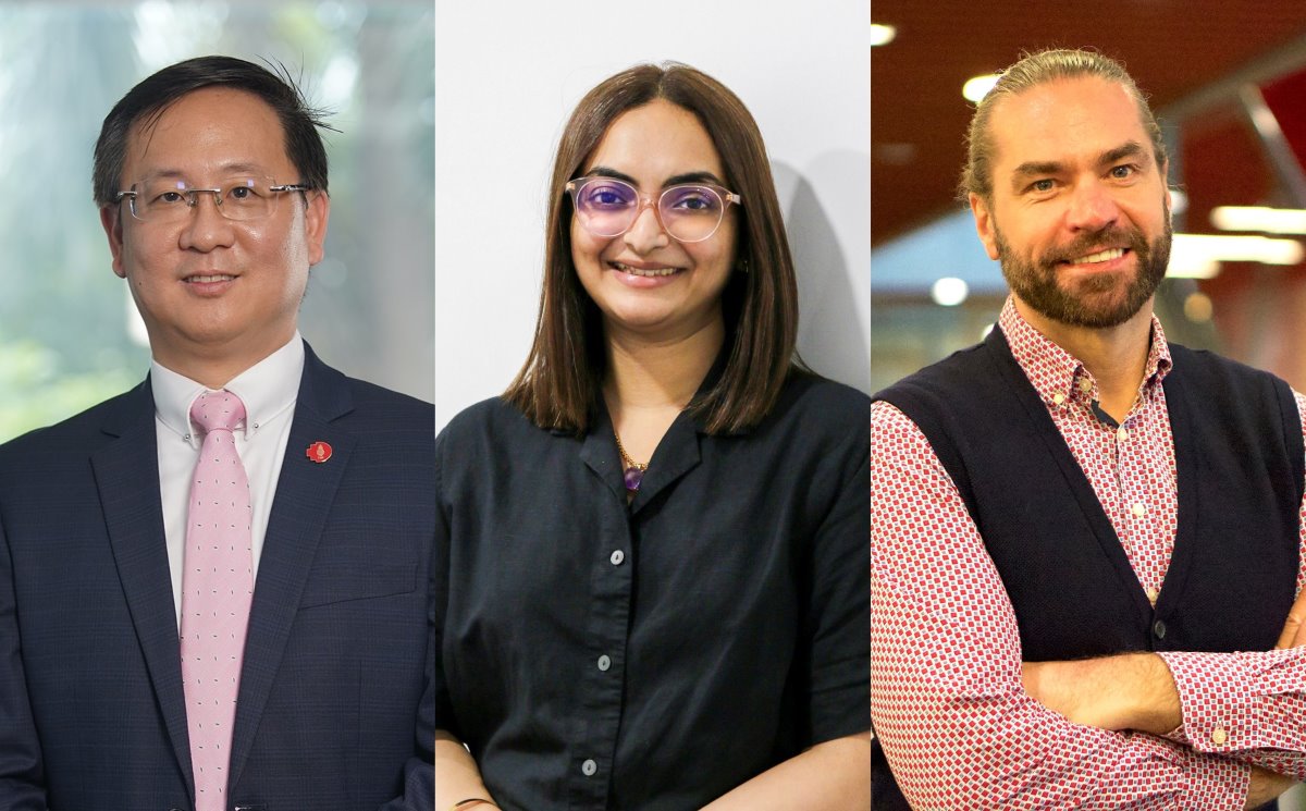 (Từ trái qua phải) Tiến sĩ Justin Matthew Pang, Tiến sĩ Anushka Siriwardana, Phó giáo sư Agnis Stibe (Hình: RMIT)