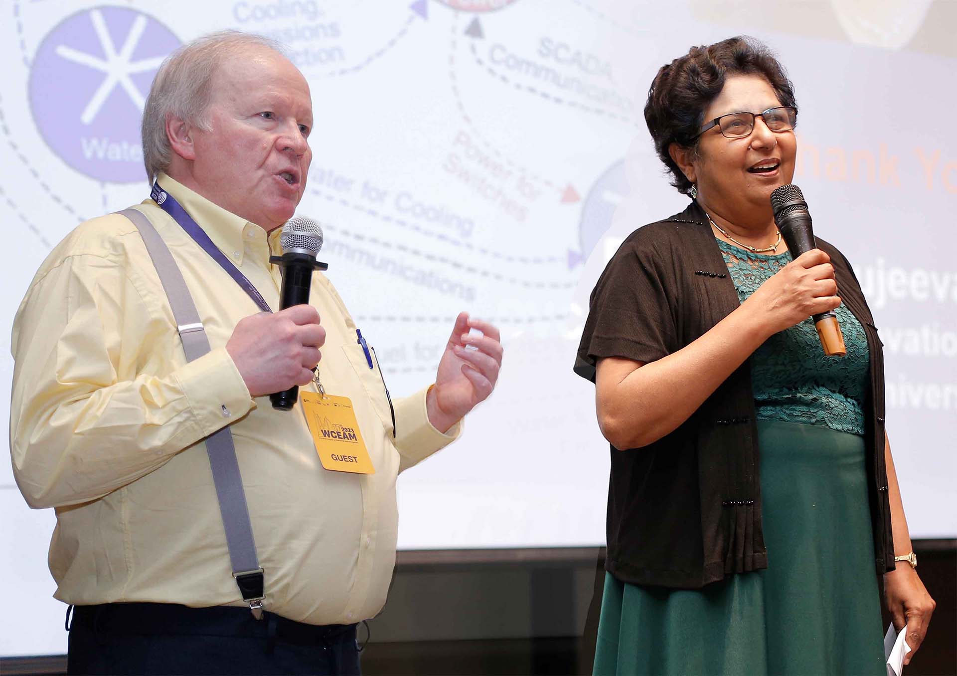 Mr Alan T. Johnston, President of Mimosa (left), and Professor Sujeeva Setunge from RMIT University (right).