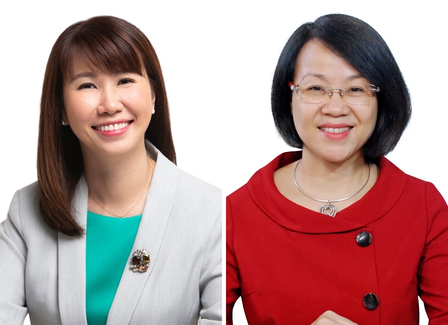 (Từ trái qua phải) Bà Evelyn Kwek - Giám đốc điều hành Great Place to Work khu vực ASEAN và ANZ và bà Hà Minh Châu - chuyên gia tư vấn cấp cao của Great Place to Work. 