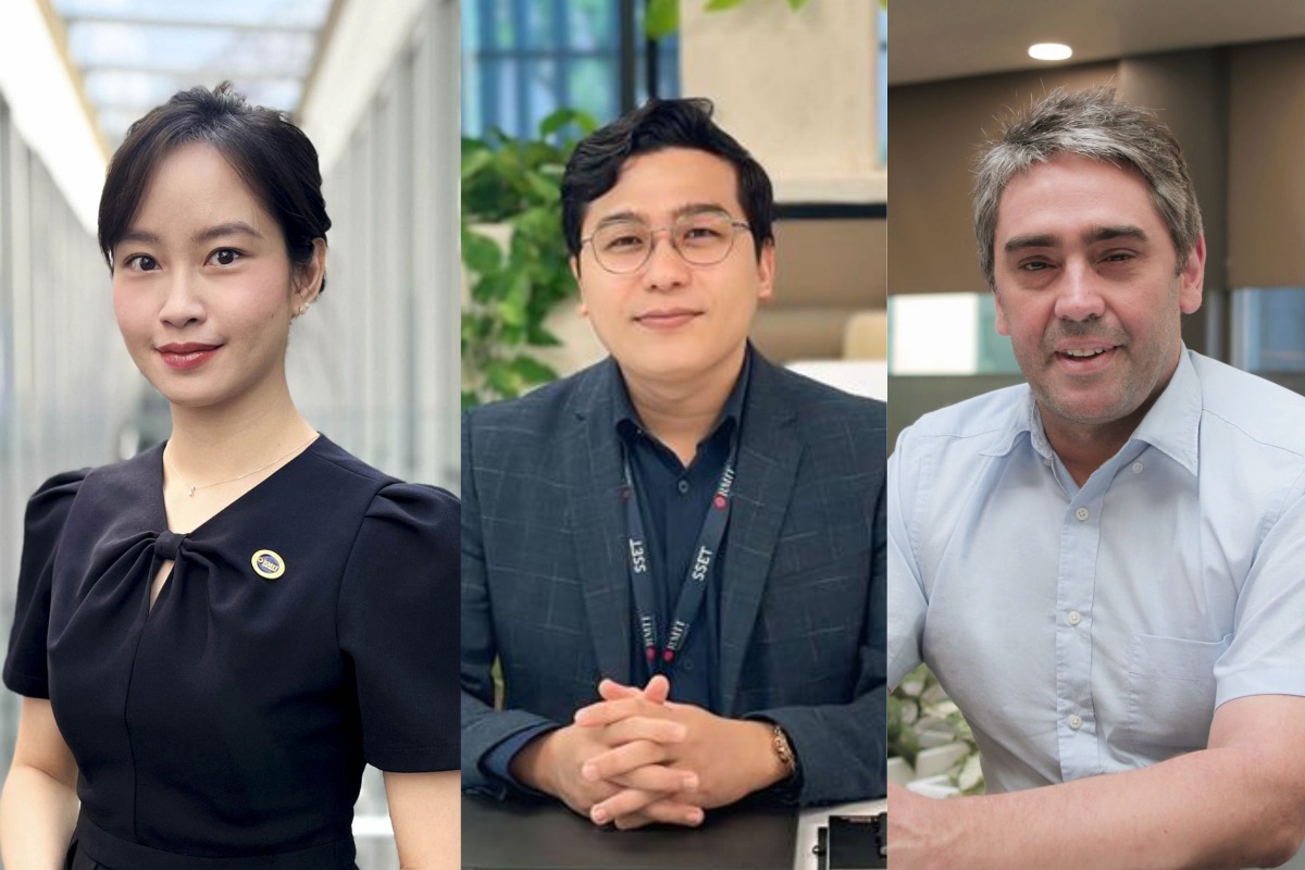 From left to right: Ms Vu Bich Phuong, Mr Le Tran Hoang Duy, and Dr Gordon Ingram. (Photo: RMIT Vietnam)