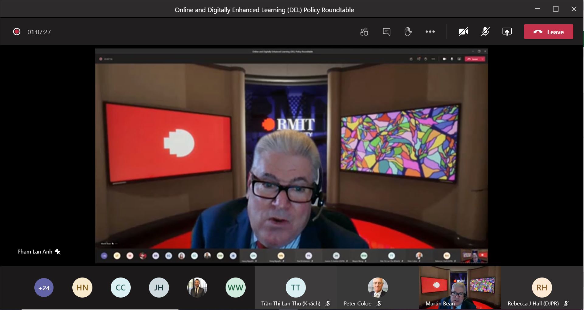 RMIT Vice-Chancellor and President Martin Bean delivered a speech virtually at the roundtable.