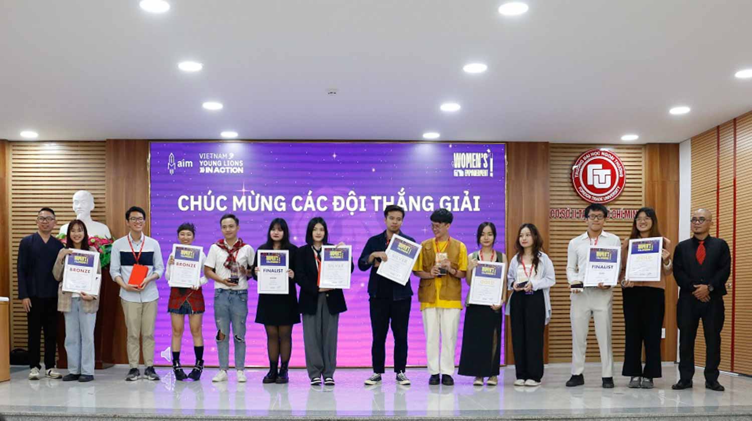 Sinh viên ngành Truyền thông chuyên nghiệp Đại học RMIT đóng góp chín trên 10 thành viên các đội lọt vào chung kết bảng Sinh viên. (Ảnh: AIM Academy)