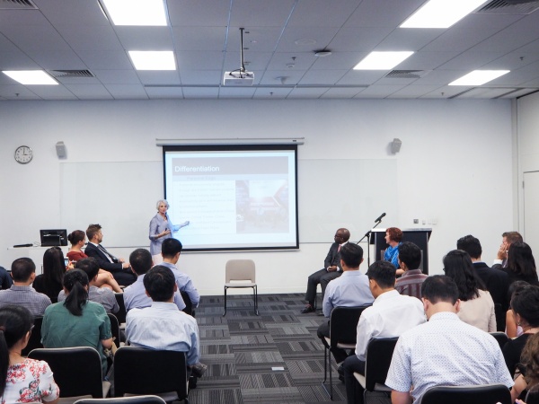 RMIT Vietnam President Professor Gael McDonald (presenting) gives the participants an overview of the University.