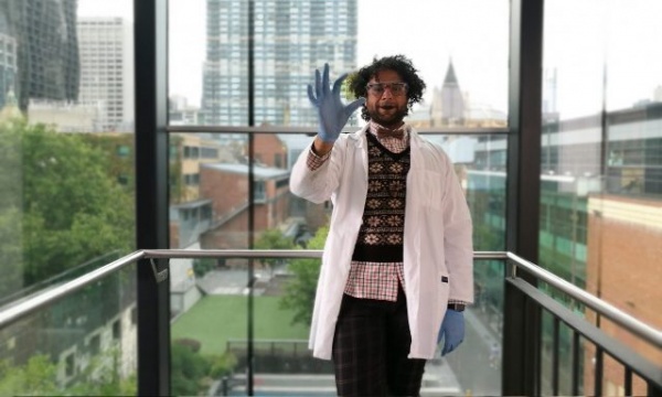 PhD student Mohammad Taha shows off the ultra-thin coating developed at RMIT.