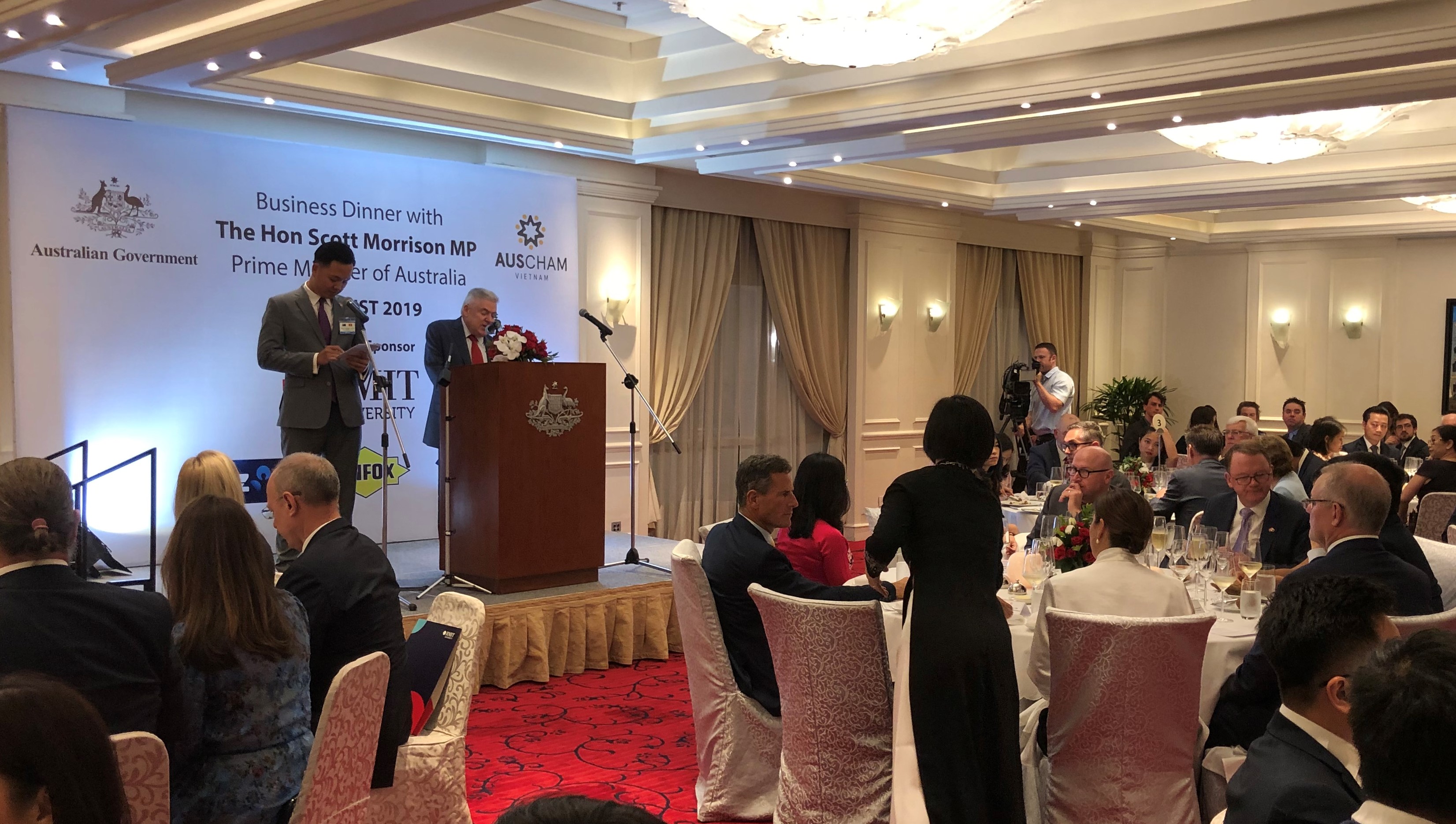 Vice-Chancellor and President Martin Bean CBE addresses the Honourable Scott Morrison and leading Australian businesses operating in Vietnam.